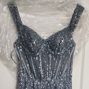Cinderella Divine CD0203 Sparkling Sequin Off Shoulder Dress